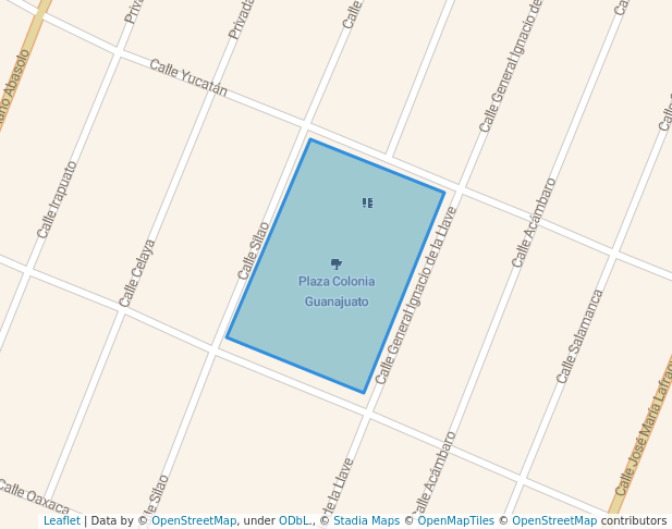 walking in Plaza Colonia Guanajuato map in Saltillo