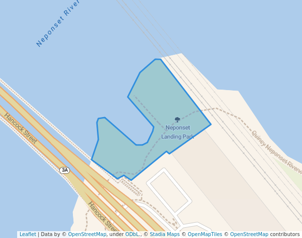 walking in Neponset Landing Park map in Quincy