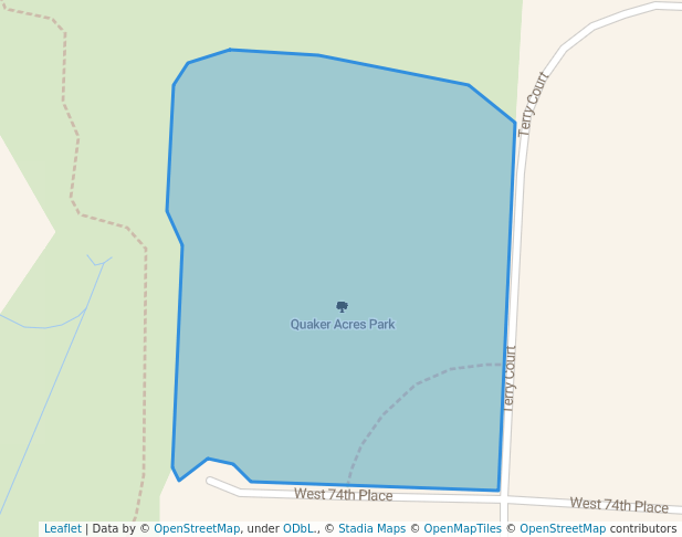 walking in Quaker Acres Park map in Arvada