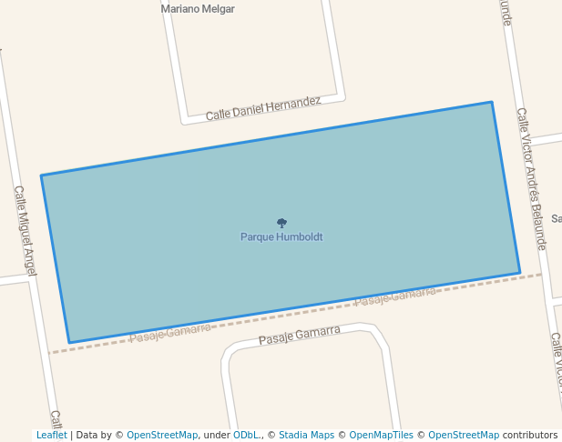 walking in Parque Humbolt map in Trujillo