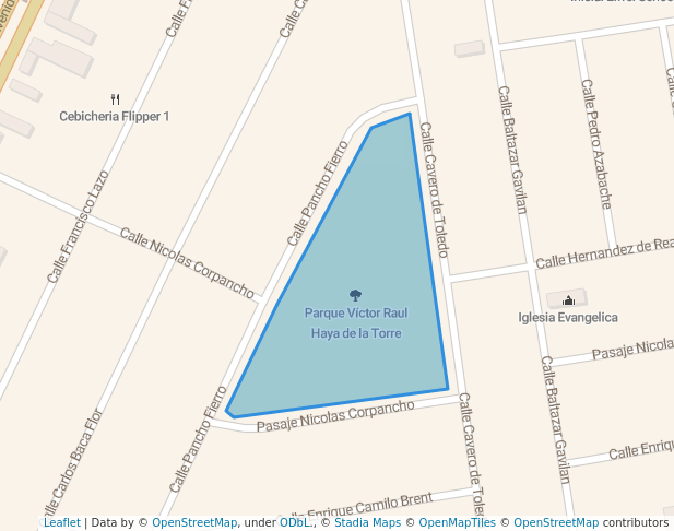 walking in Parque Víctor Raul Haya de la Torre map in Trujillo