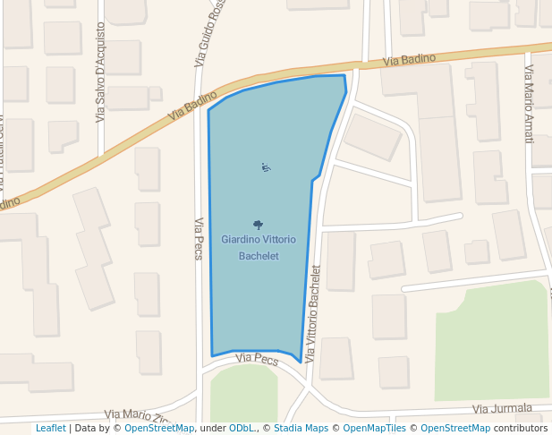 walking in Giardino Vittorio Bachelet map in Terracina