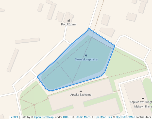 walking in Skwerek szpitalny map in Końskie