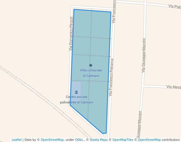 walking in Villa comunale di Carinaro map in Aversa