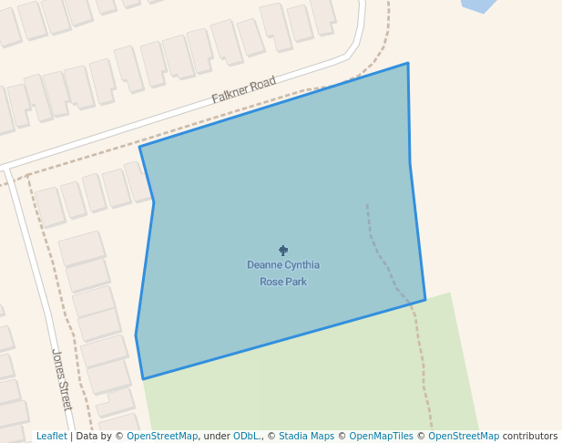 walking in Deanne Cynthia Rose Park map in New Tecumseth