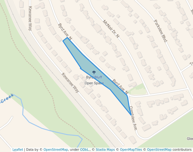 walking in Byrd Bluff Open Space map in Golden Valley