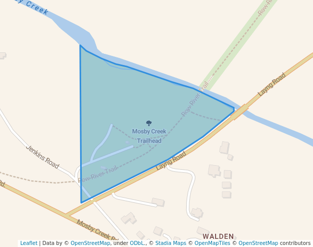 walking in Mosby Creek Trailhead map in Cottage Grove