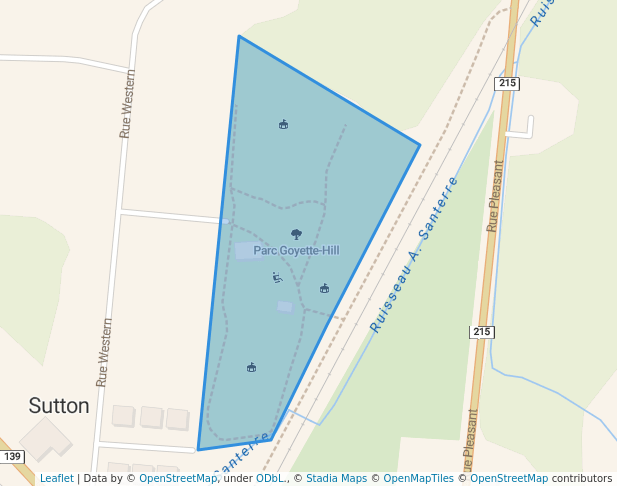 walking in Parc Goyette Hill map in Sutton