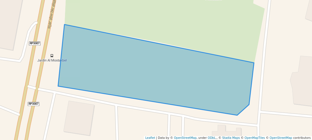 walking in Jardin Al Mostakbel map in Casablanca