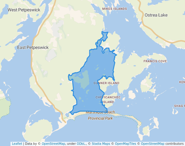 walking in Martinique Beach Game Sanctuary map in Musquodoboit Harbour