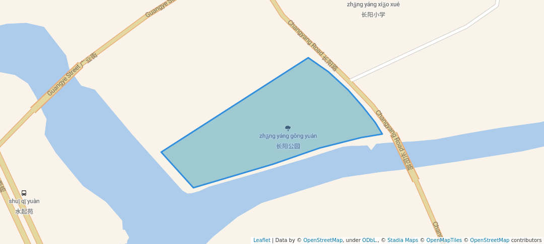 walking in 长阳公园 map in Hang Zhou Shi