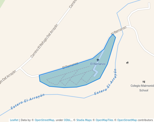 walking in El Remanzo map in Lo Barnechea