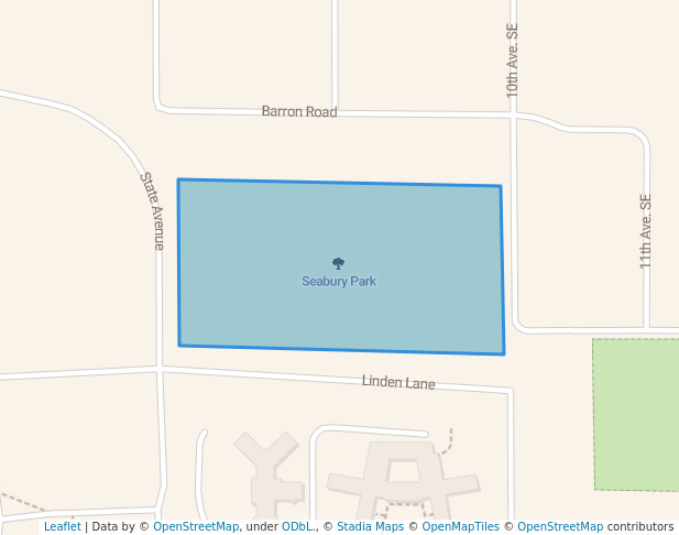 walking in Seabury Park map in Faribault