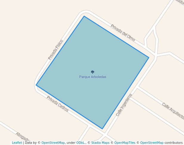 walking in Parque Arboledas map in Los Mochis