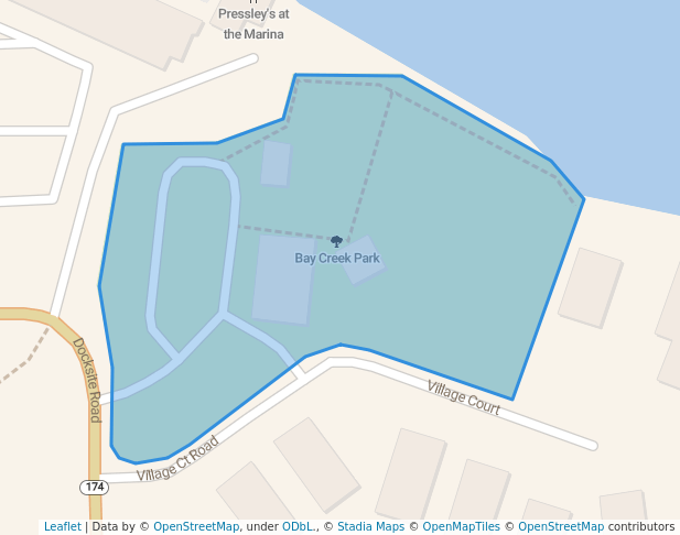 walking in Bay Creek Park map in Edisto Island