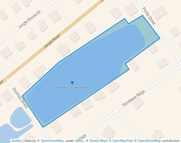 walking in Burley L. Lyons Park map in Edisto Island