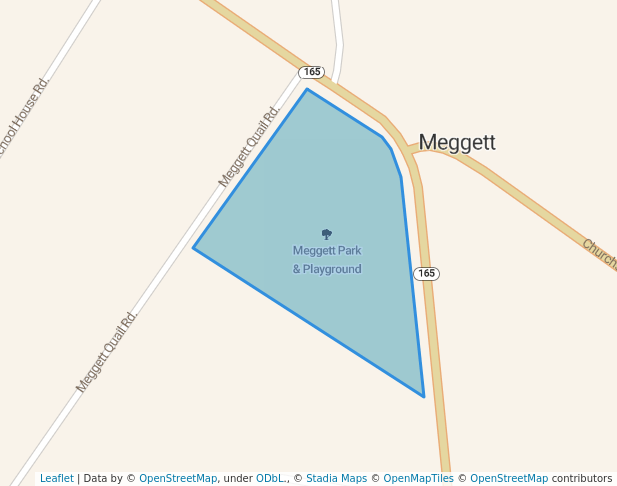 walking in Meggett Park & Playground map in Hollywood