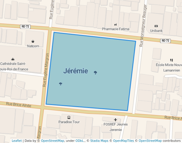 Place Saint Louis in Jérémie | Map and Routes