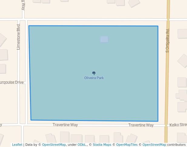 walking in Oliveira Park map in Los Banos