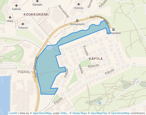 walking in Lapinpuisto map in Tampere