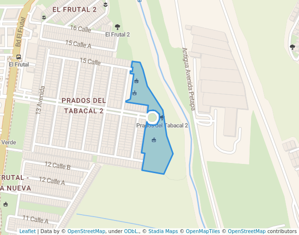 walking in Prados del Tabacal 2 map in Guatemala City