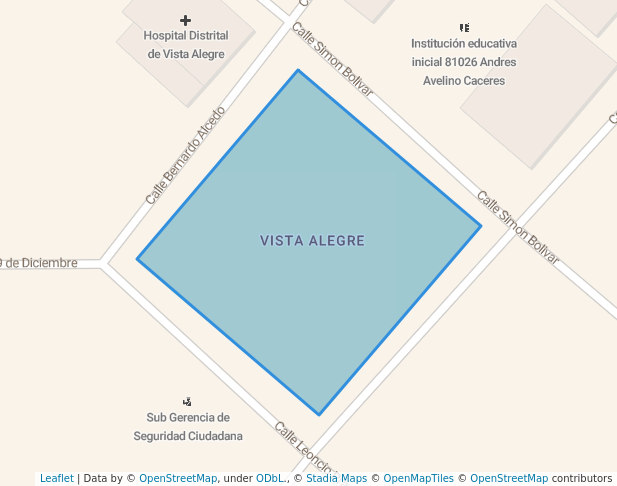 walking in Plaza Cívica de Vista Alegre map in Víctor Larco Herrera