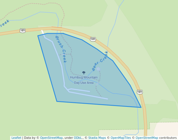 walking in Humbug Mountain Day Use Area map in Port Orford