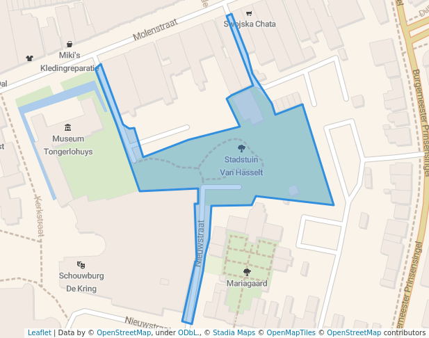 walking in Stadstuin Van Hasselt map in Roosendaal