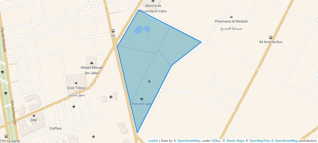 walking in Park the valey map in Kénitra