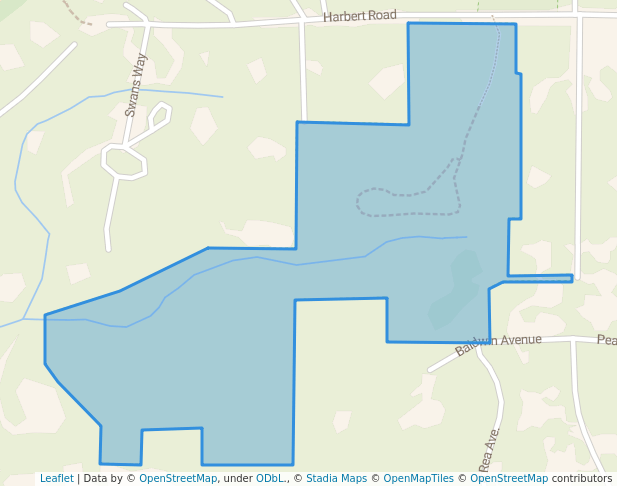 walking in Harbert Woods map in Lakeside