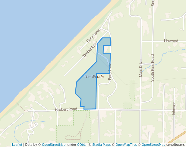 walking in The Woods map in Three Oaks