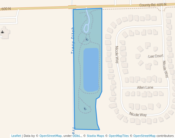 walking in Proctor Park map in Whiteland