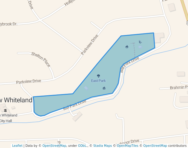 walking in East Park map in Whiteland