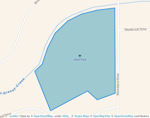 walking in West Park map in Whiteland