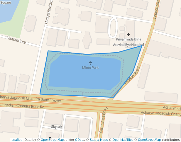 walking in Minto Park map in Kolkata