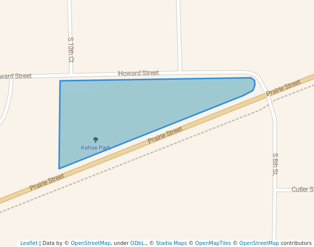 walking in Kehoe Park map in St. Charles