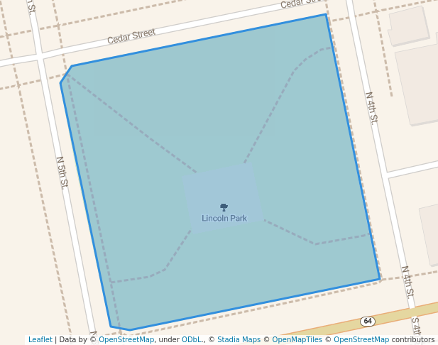 walking in Lincoln Park map in St. Charles