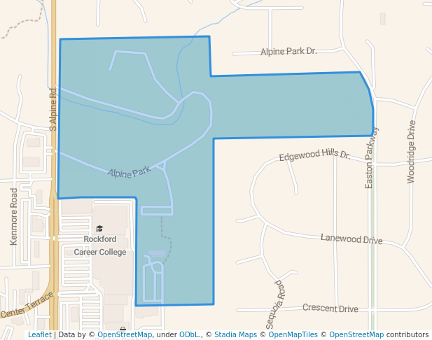 walking in Alpine Park map in Rockford