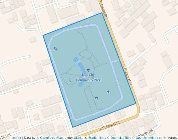 walking in Lipa City Community Park map in Lipa