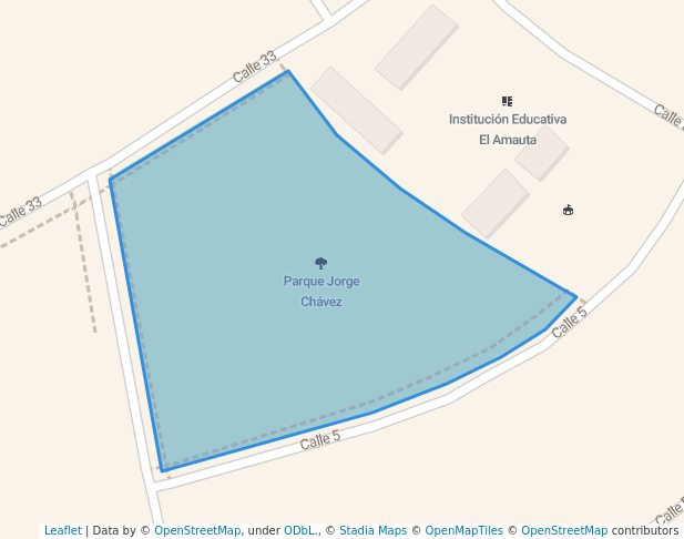 walking in Parque Jorge Chávez map in Comas