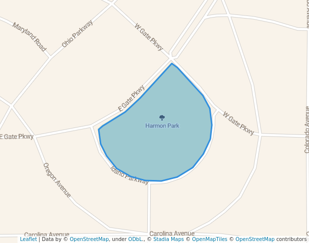 walking in Harmon Park map in Rockford