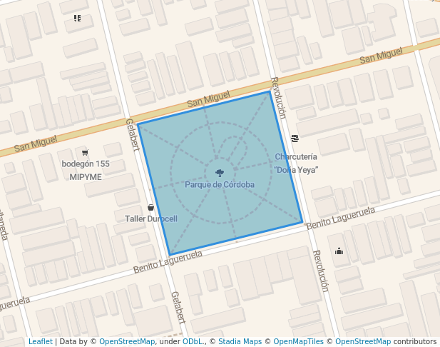 walking in Parque de Córdoba map in La Habana