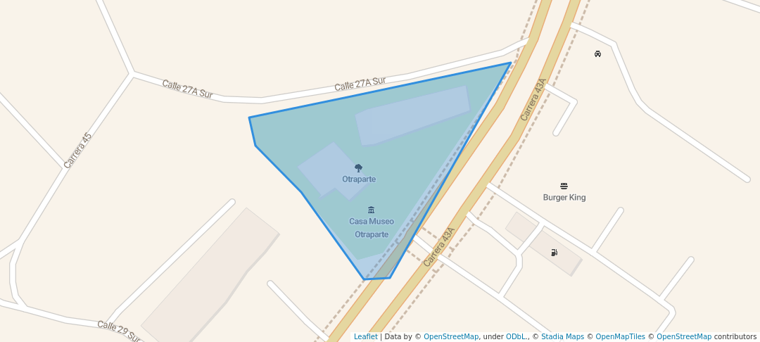 walking in Otraparte map in Envigado