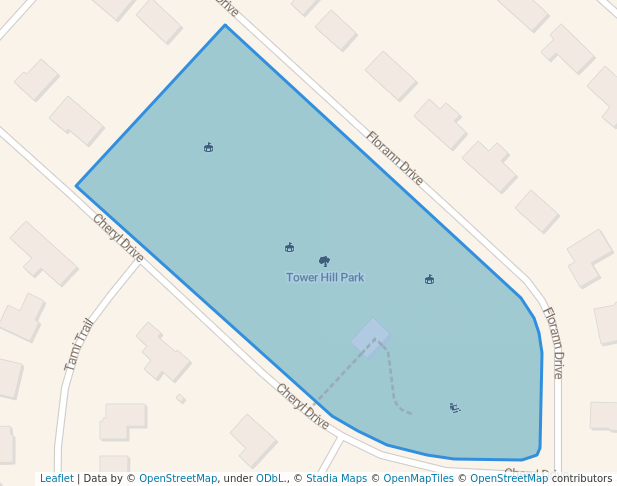 walking in Tower Hill Park map in Fitchburg