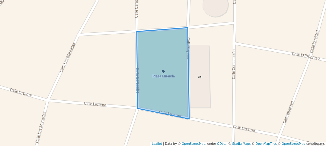 walking in Plaza Miranda map in Ciudad Bolívar