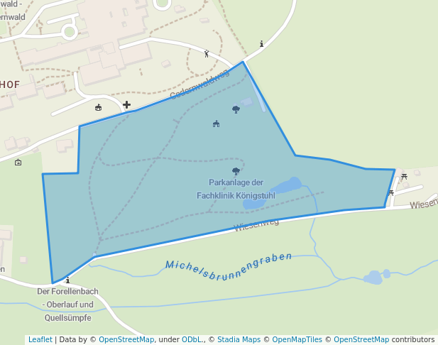 walking in Parkanlage der Fachklinik Königstuhl map in Heidelberg