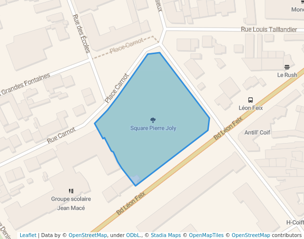 walking in Square Pierre Joly map in Argenteuil