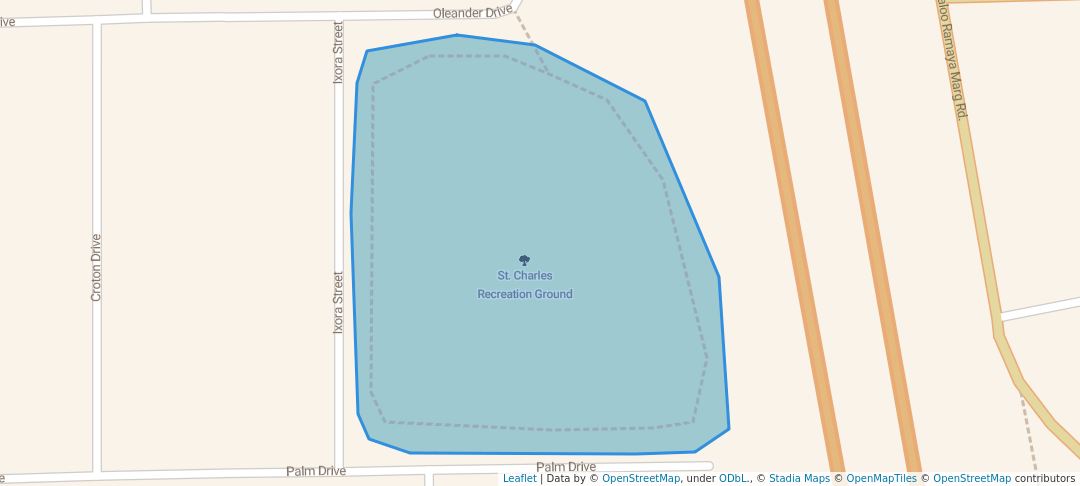 walking in St. Charles Recreation Ground map in Couva