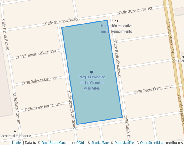 walking in Parque Ecológico de las Ciencias y las Artes map in Trujillo