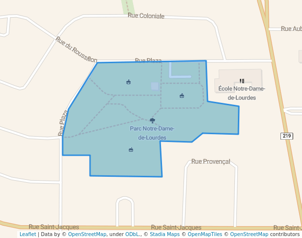 walking in Parc Notre-Dame-de-Lourdes map in Saint-Jean-sur-Richelieu